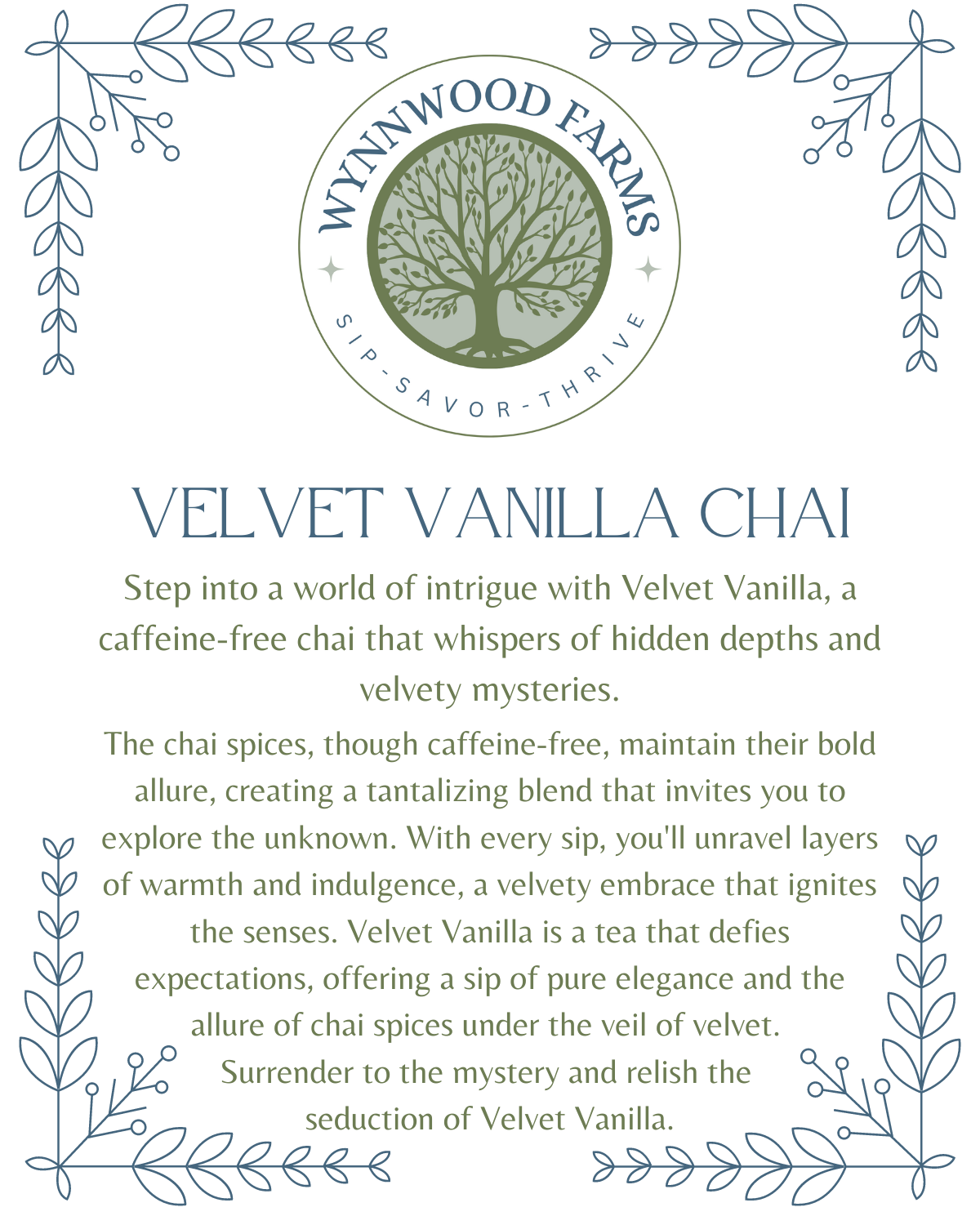 Velvet Vanilla Chai - Herbal